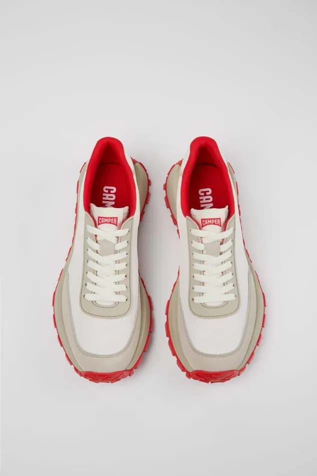 Sneakers Men Camper Drift Trail VIBRAM White Recycled PET And Nubuck Sneakers