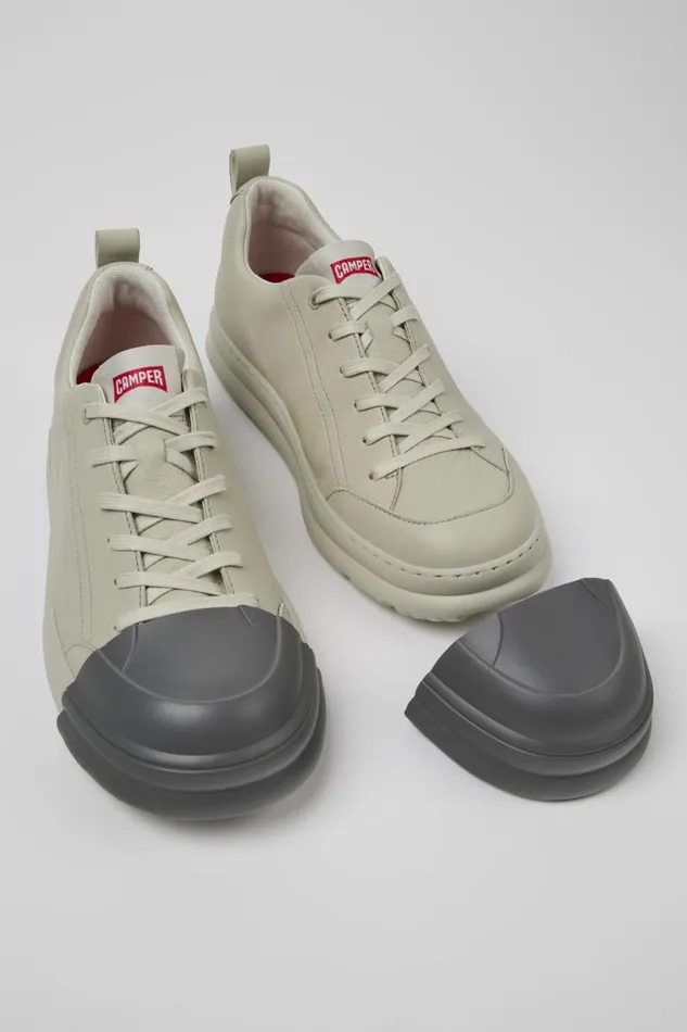 Sneakers Men Camper Junction Runner Gray Leather Sneakers