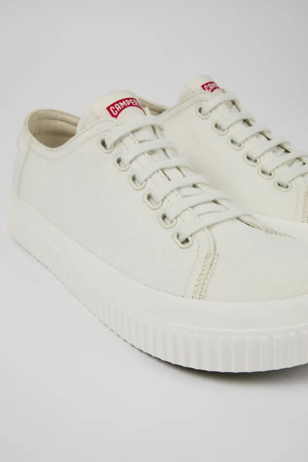Sneakers Men Camper Peu Roda White Textile Basket