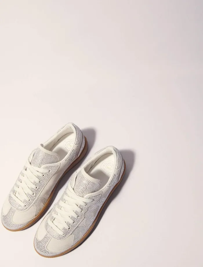 Sneakers Women Maje Casual Rhinestone Trainers Light Grey
