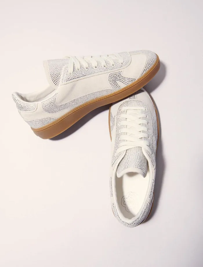 Sneakers Women Maje Casual Rhinestone Trainers Light Grey