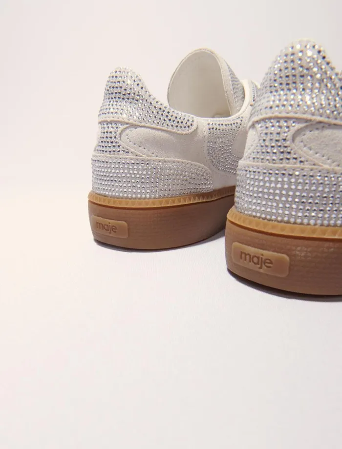Sneakers Women Maje Casual Rhinestone Trainers Light Grey