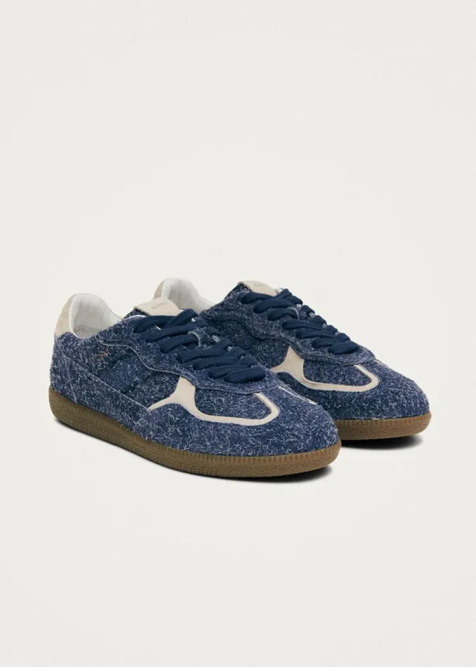 Sneakers WomenMen ALOHAS Tb490 Rife Suede Fuzzy Blue Leather Sneakers