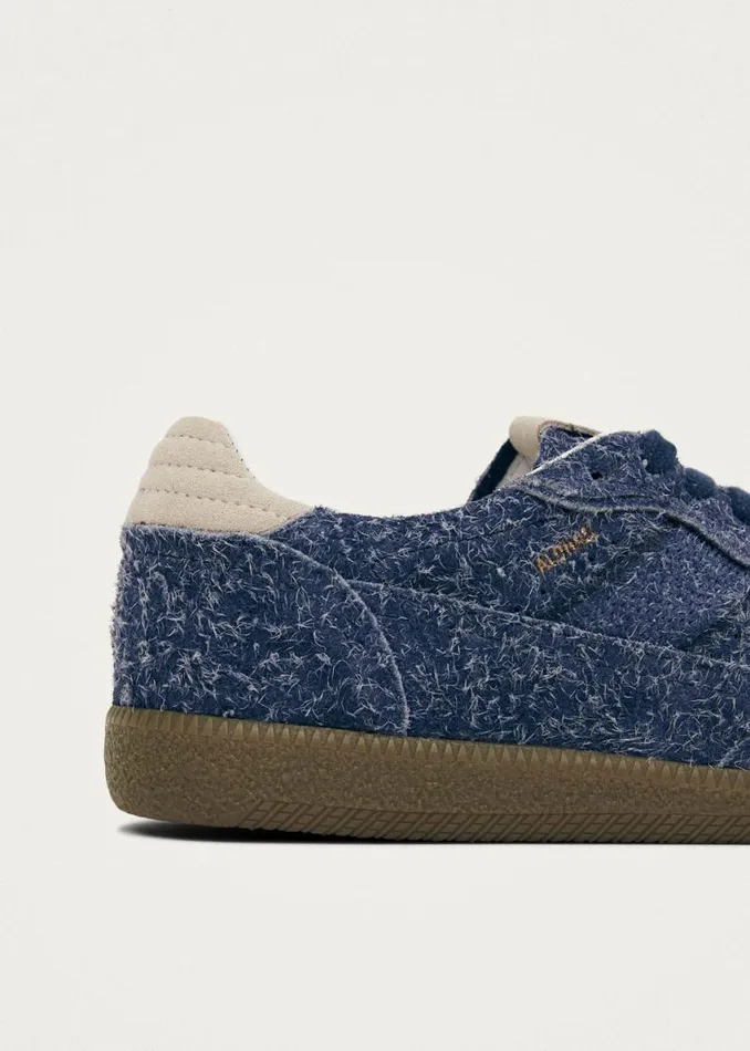 Sneakers WomenMen ALOHAS Tb490 Rife Suede Fuzzy Blue Leather Sneakers