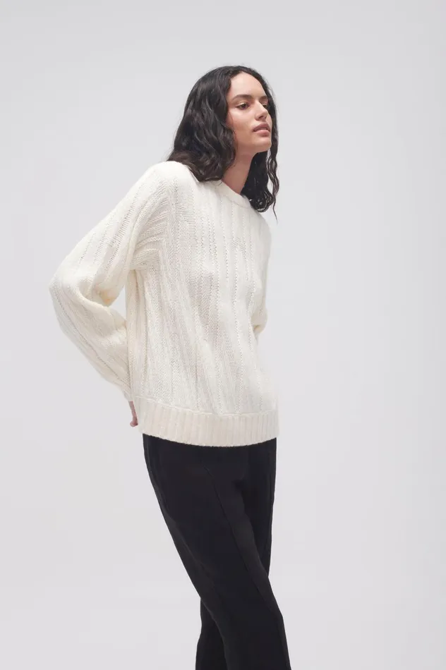 Snowy Knit Jumper Ivory Women Aje Knitwear 038 Jumpers