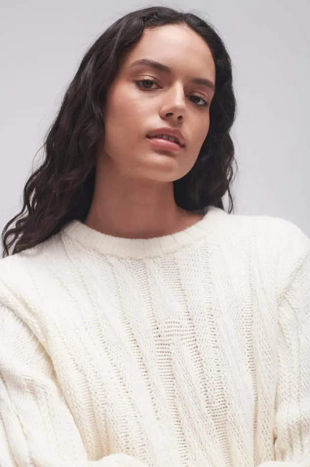 Snowy Knit Jumper Ivory Women Aje Knitwear 038 Jumpers