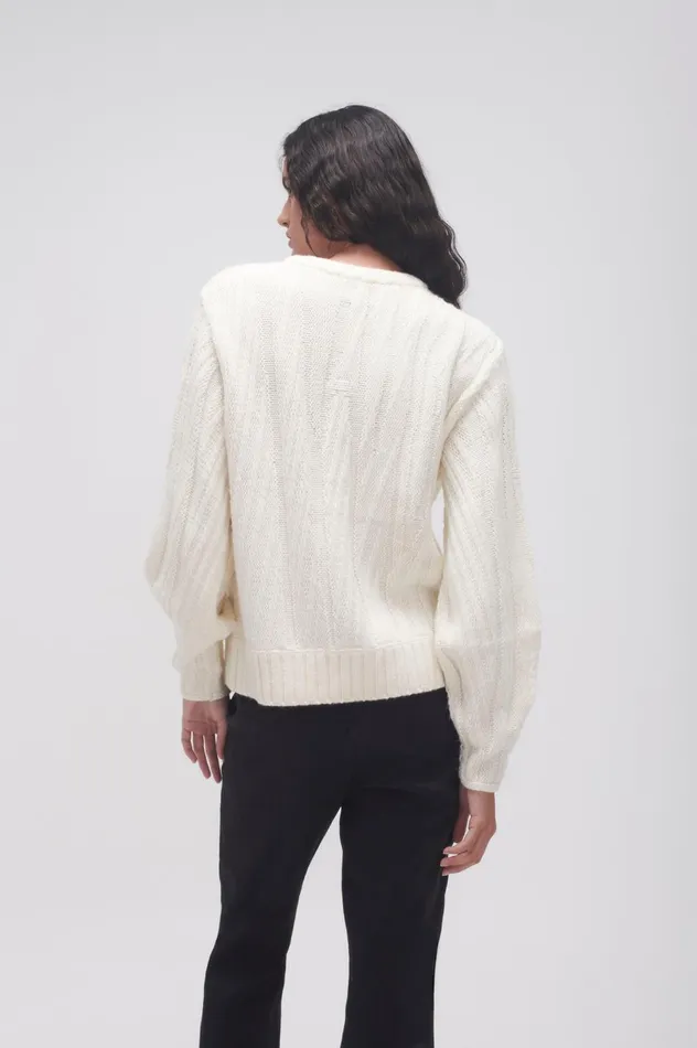 Snowy Knit Jumper Ivory Women Aje Knitwear 038 Jumpers