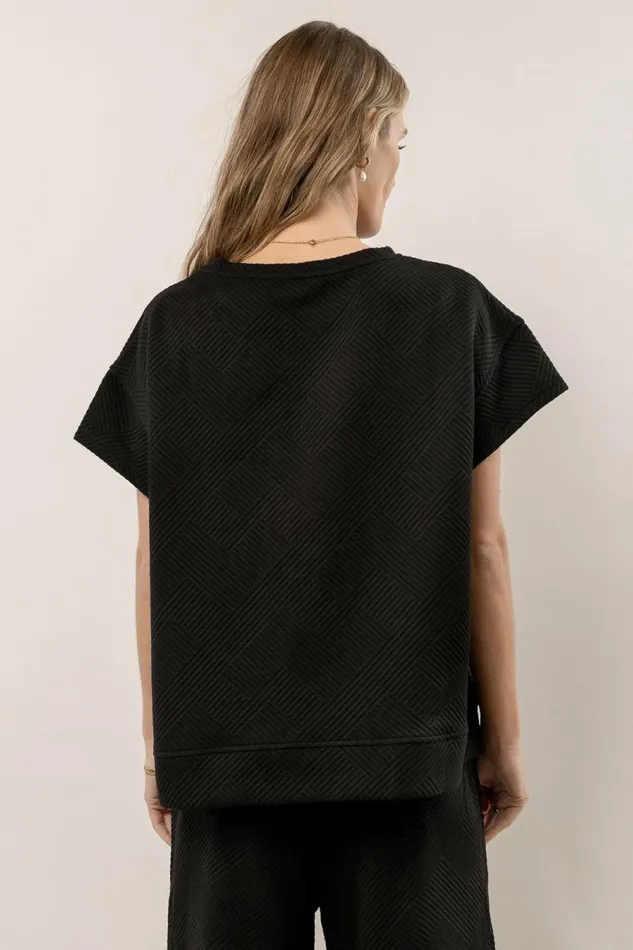 Sonia Top In Black Black Women Bohme Tees and Tanks