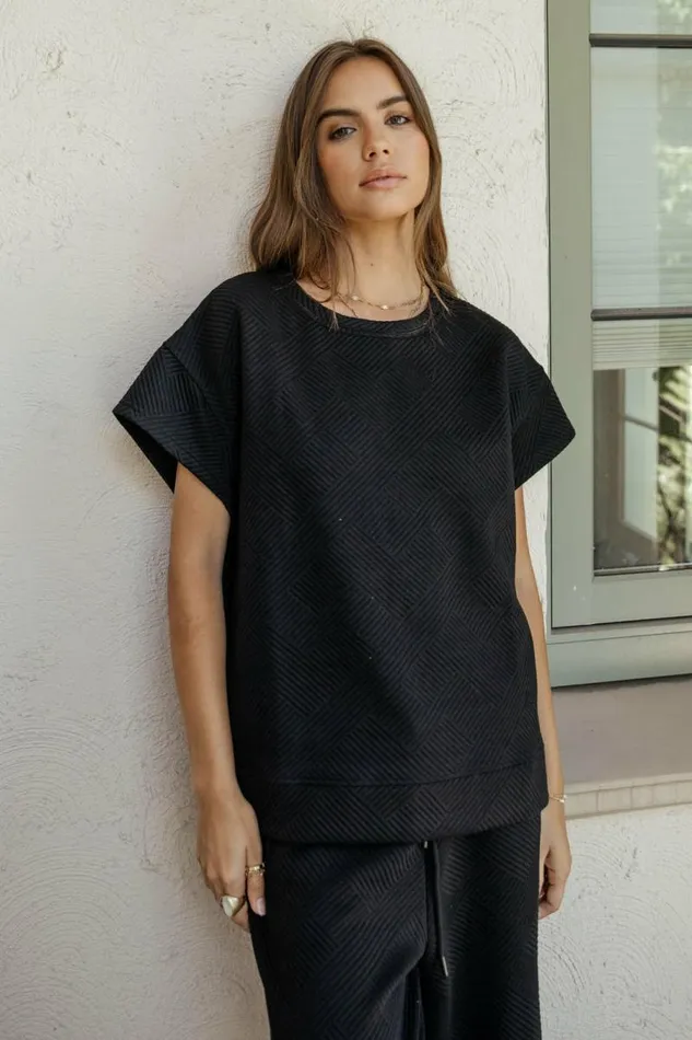 Sonia Top In Black Black Women Bohme Tees and Tanks