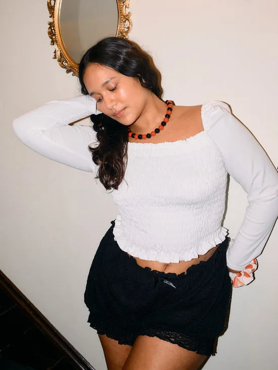 Sophie Smocked Longsleeve Ivory Tops Lisa Says Gah Women
