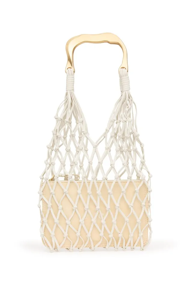 Soula Macrame Tote Ivory Women Aje Handbags 038 Wallets