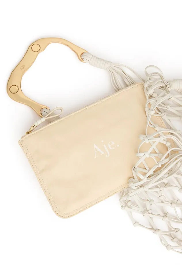Soula Macrame Tote Ivory Women Aje Handbags 038 Wallets