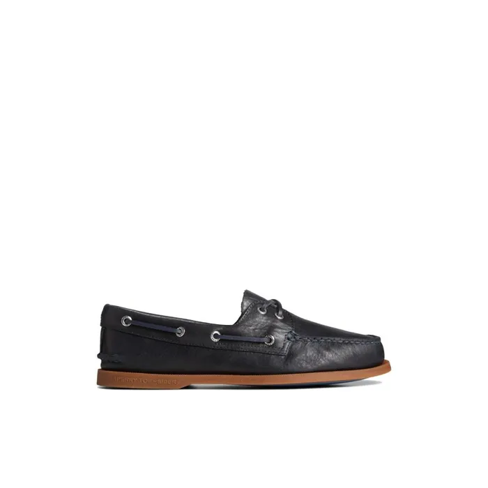 Sperry Authentic Original Pull Up Leather Boat Shoe Navy Men Boat Shoes
