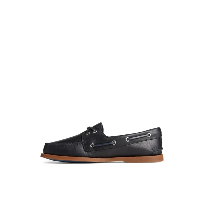 Sperry Authentic Original Pull Up Leather Boat Shoe Navy Men Boat Shoes