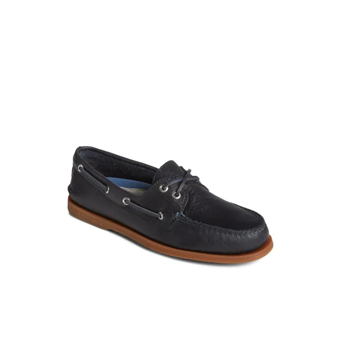 Sperry Authentic Original Pull Up Leather Boat Shoe Navy Men Boat Shoes