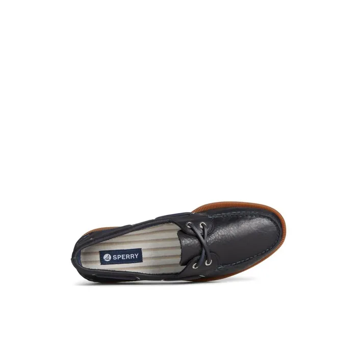 Sperry Authentic Original Pull Up Leather Boat Shoe Navy Men Boat Shoes