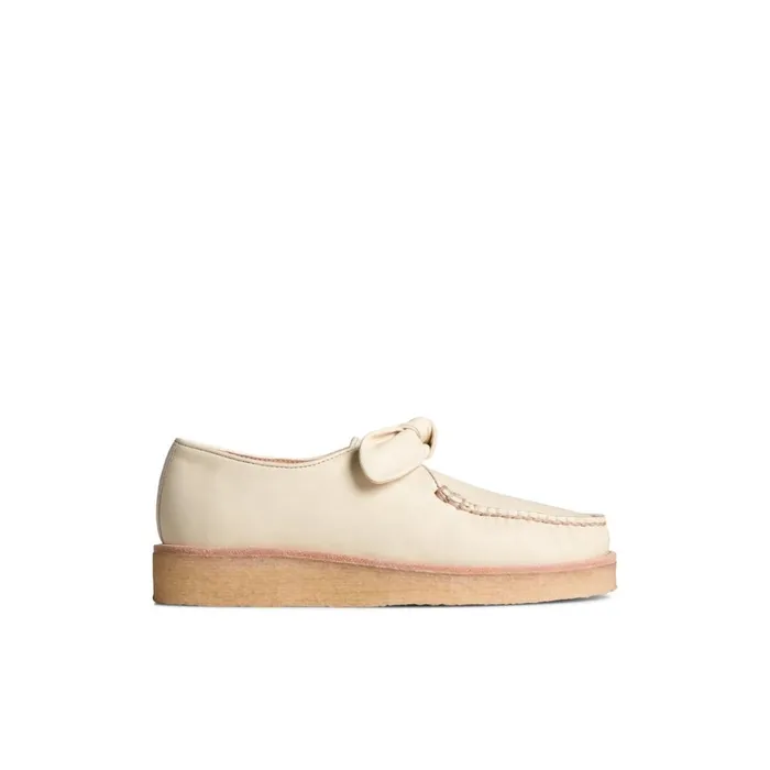 Sperry Captain x27 s Crepe Bow Oxford Bone Women Oxfords and Loafers