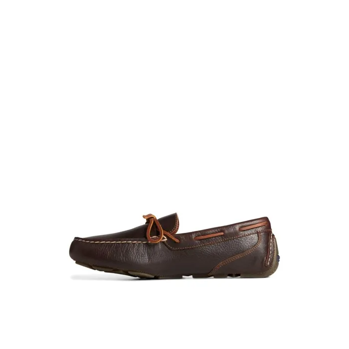 Sperry Davenport Pull Up Leather 1Eye Driver Brown Men Loafers and Oxfords