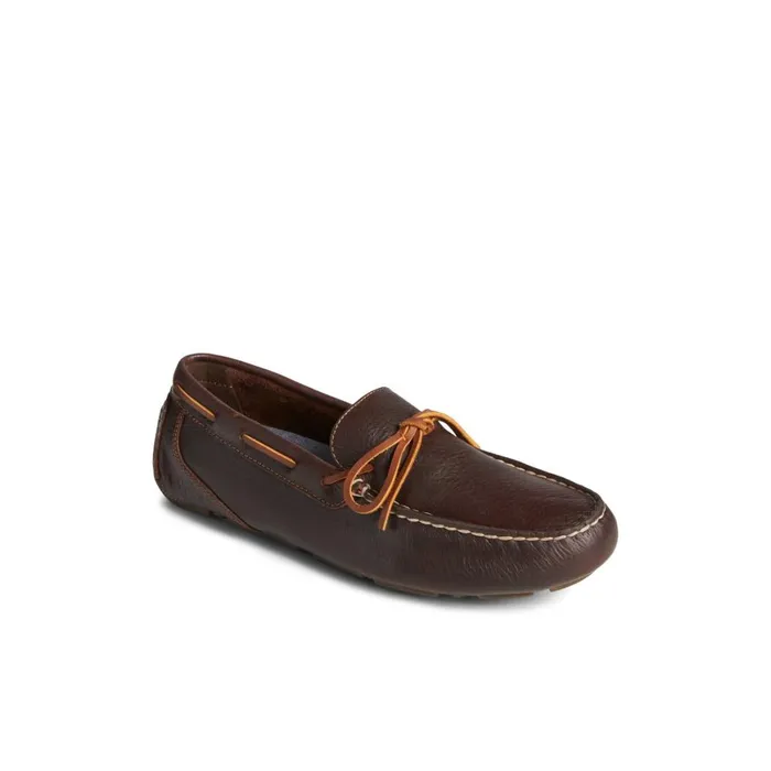 Sperry Davenport Pull Up Leather 1Eye Driver Brown Men Loafers and Oxfords