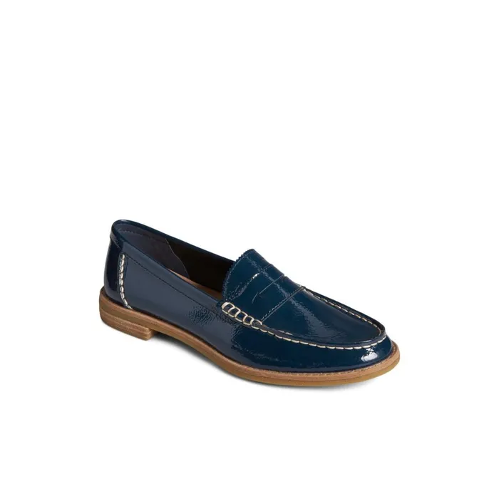 Sperry Seaport Penny Leather Loafer Navy Women Oxfords and Loafers