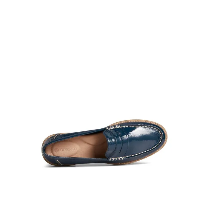 Sperry Seaport Penny Leather Loafer Navy Women Oxfords and Loafers