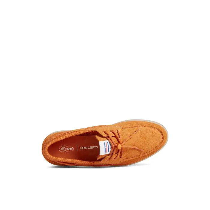 Sperry X Concepts Authentic Original 3Eye Cup Boat Shoe Orange Men Boat Shoes