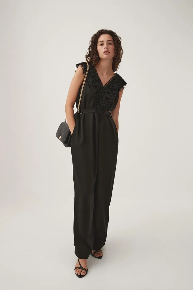 Spirit Belted Jumpsuit Black Women Aje Jumpsuits 038 Playsuits