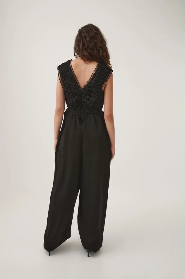 Spirit Belted Jumpsuit Black Women Aje Jumpsuits 038 Playsuits