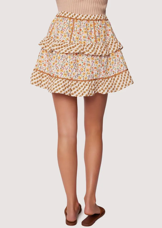 Spring Sunrise Skirt Yellowmultifloral Women Lost Wander Skirts