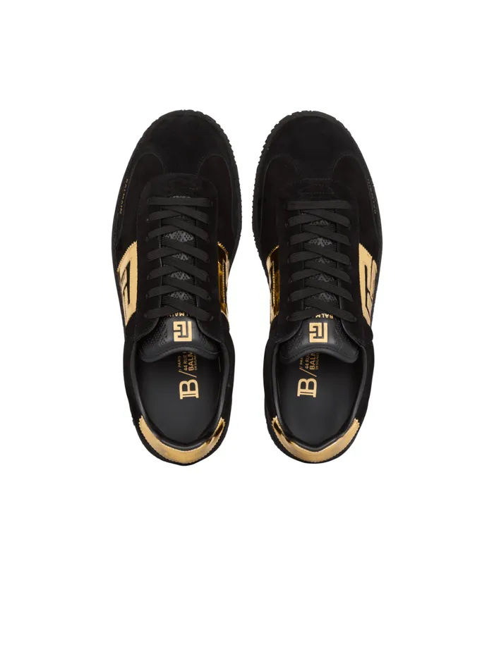 Suede Swan Sneakers Black Women Balmain Sneakers