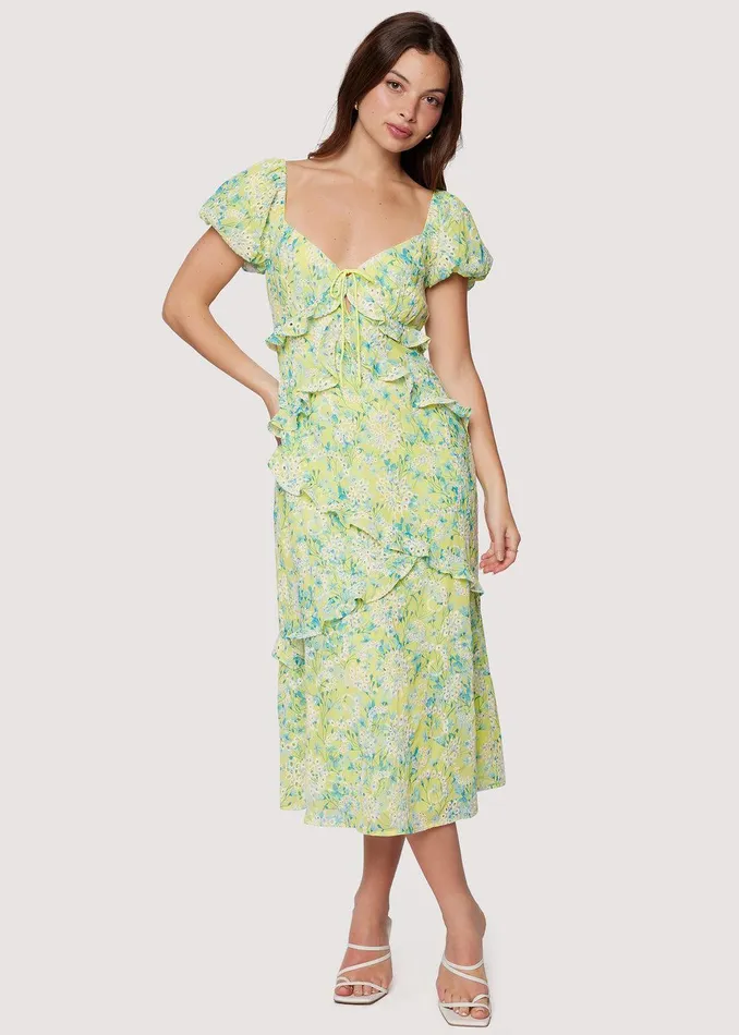 Sunbloom Midi Dress Yellowmulti Women Lost Wander Dresses