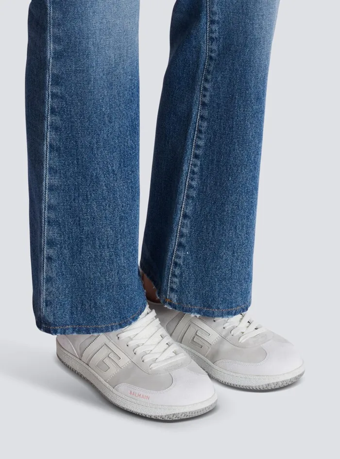 Swan Sneakers In Calfskin And Suede White Women Balmain Sneakers