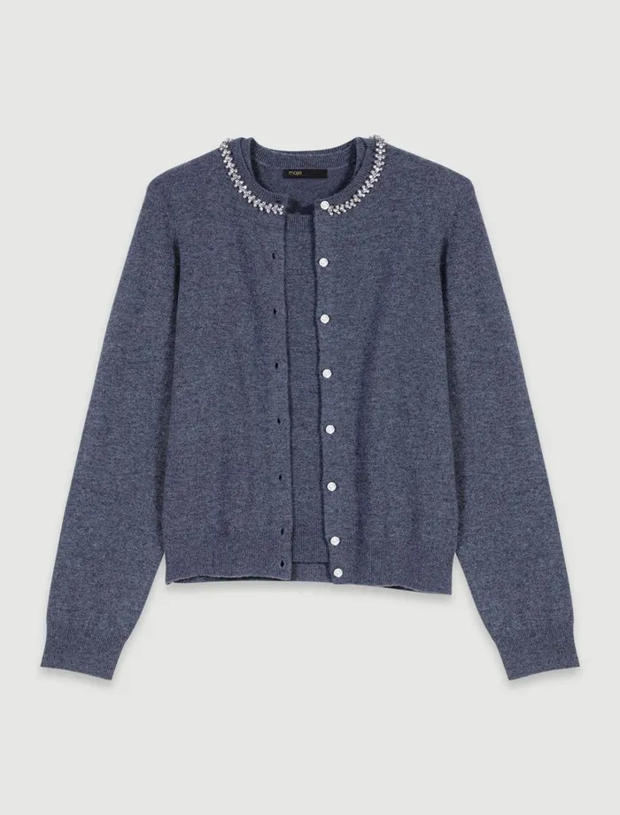 Sweaters and Cardigans Women Maje 2In1 Cashmere Cardigan Anthracite