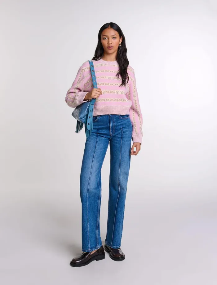 Sweaters and Cardigans Women Maje Jacquard Jumper Multicoloured