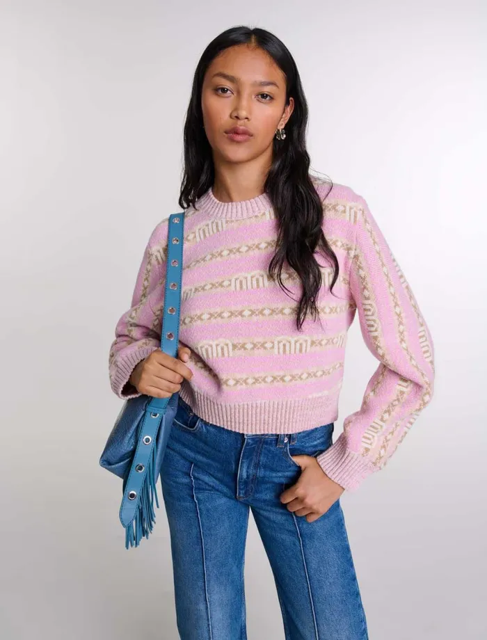 Sweaters and Cardigans Women Maje Jacquard Jumper Multicoloured