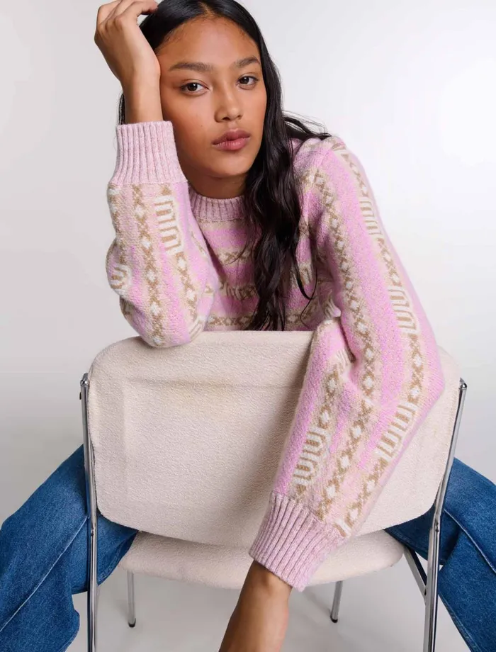 Sweaters and Cardigans Women Maje Jacquard Jumper Multicoloured