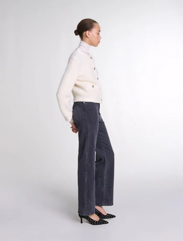 Sweaters and Cardigans Women Maje Knit Cardigan Ecru
