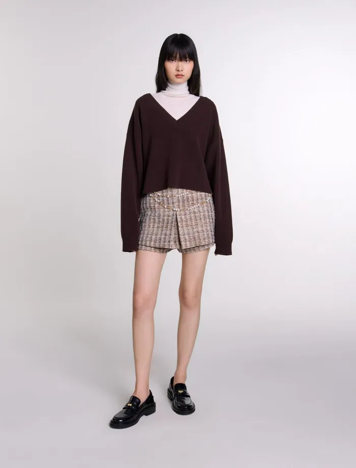 Sweaters and Cardigans Women Maje VNeck Jumper Brown