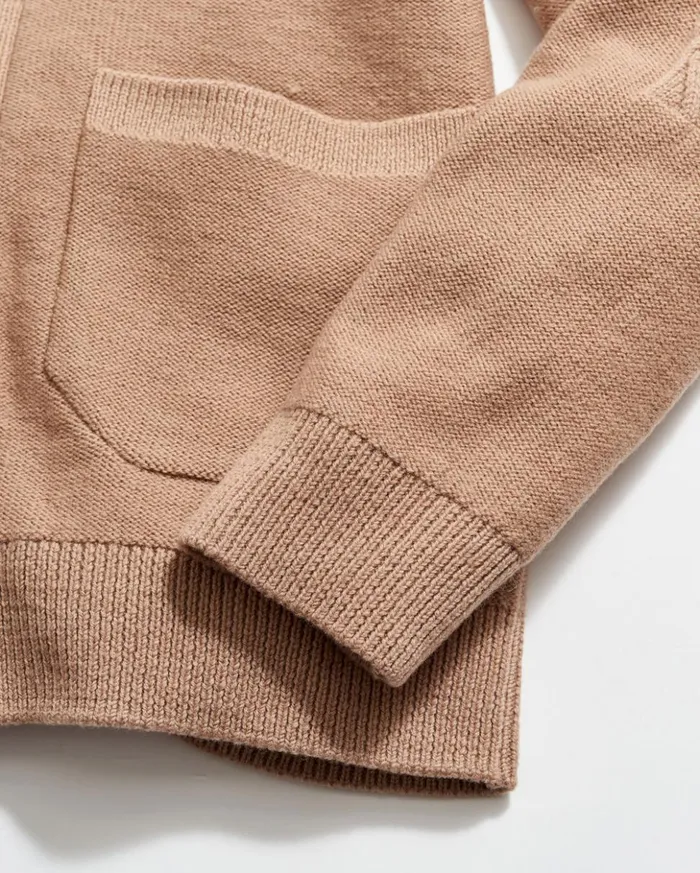 Sweaters and Sweatshirts Men Billy Reid Collegiate Cardigan Camel Heather