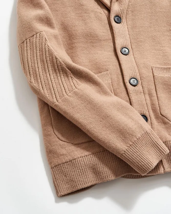 Sweaters and Sweatshirts Men Billy Reid Collegiate Cardigan Camel Heather