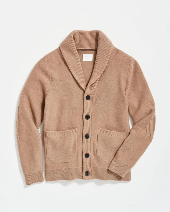 Sweaters and Sweatshirts Men Billy Reid Collegiate Cardigan Camel Heather