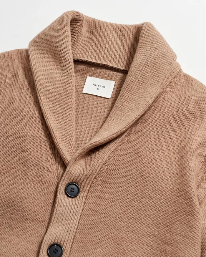 Sweaters and Sweatshirts Men Billy Reid Collegiate Cardigan Camel Heather