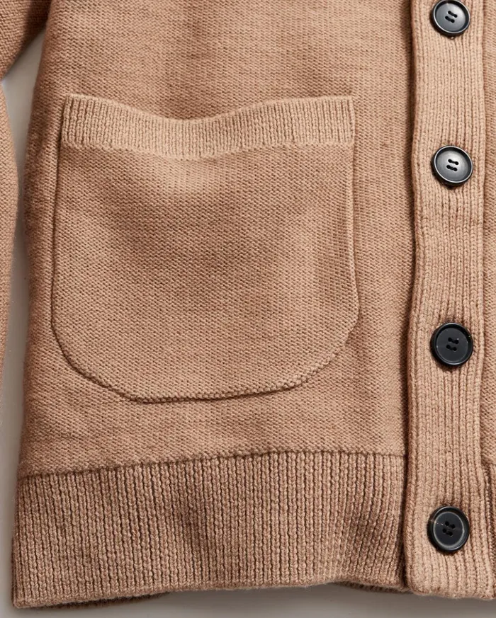 Sweaters and Sweatshirts Men Billy Reid Collegiate Cardigan Camel Heather