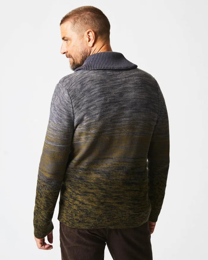 Sweaters and Sweatshirts Men Billy Reid Gradient Stripe Cardigan Olivecharcoal