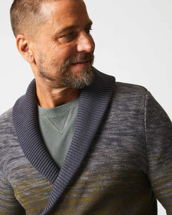 Sweaters and Sweatshirts Men Billy Reid Gradient Stripe Cardigan Olivecharcoal