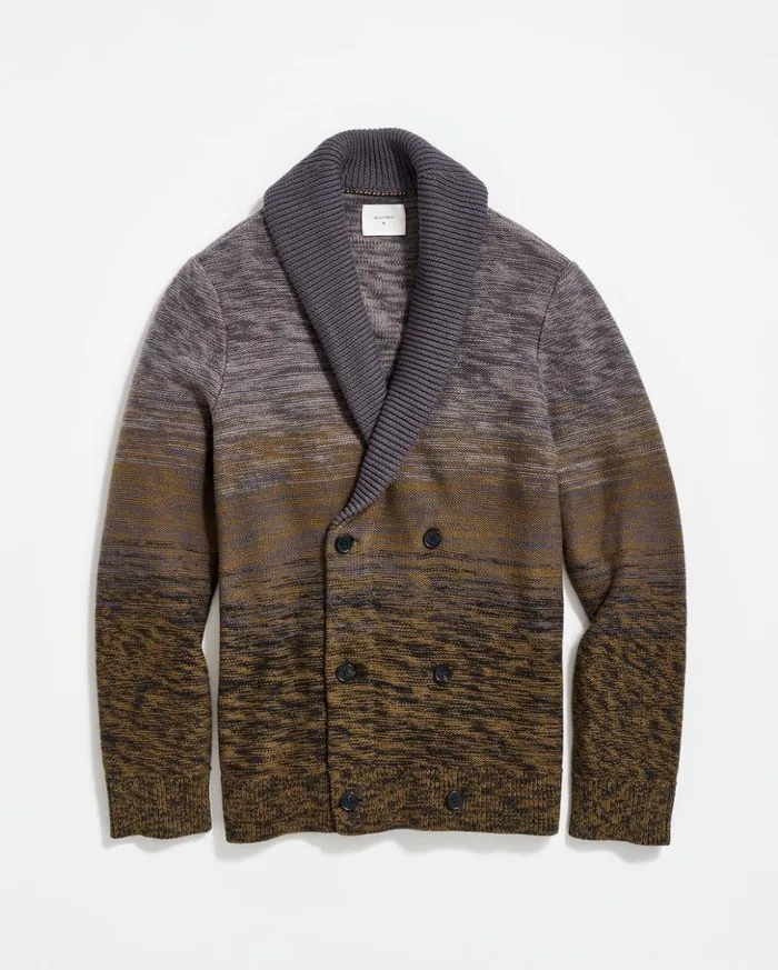 Sweaters and Sweatshirts Men Billy Reid Gradient Stripe Cardigan Olivecharcoal