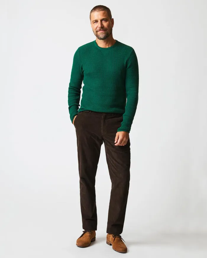 Sweaters and Sweatshirts Men Billy Reid Mini Waffle Crew Emerald