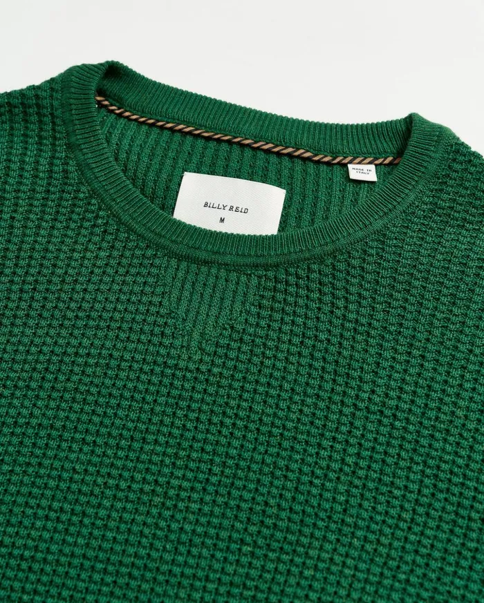 Sweaters and Sweatshirts Men Billy Reid Mini Waffle Crew Emerald
