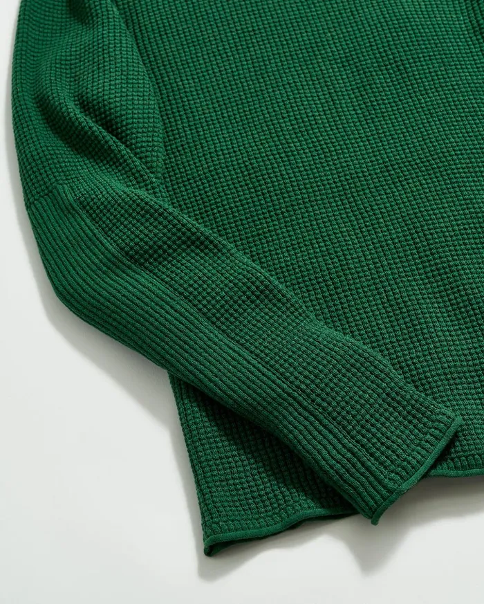 Sweaters and Sweatshirts Men Billy Reid Mini Waffle Crew Emerald