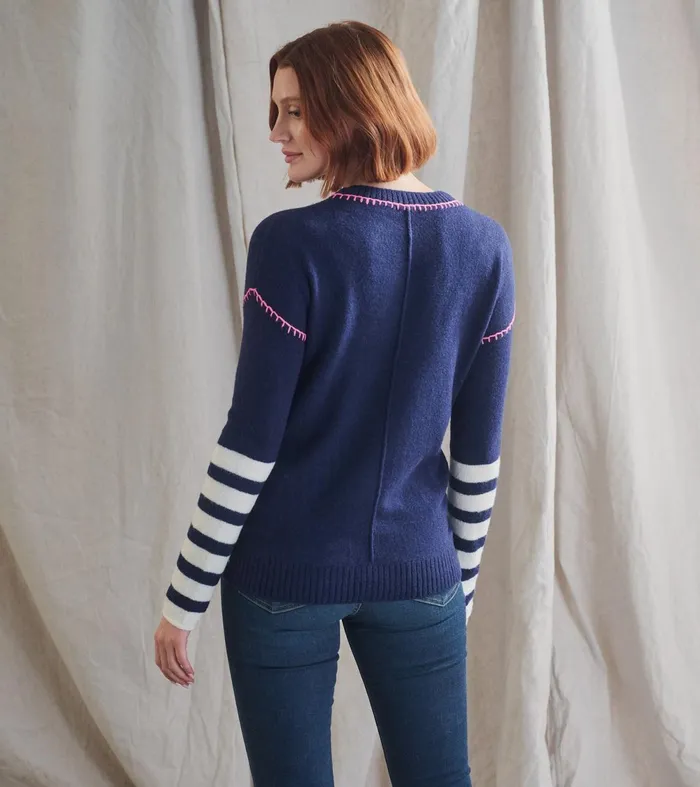 Sweaters Women Hatley Avery Sweater 8211 Navy Stripes